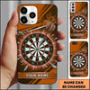 Maxcorners Darts Phone Case Single Arrow Hit Bullseye Geometric Stripes Smoke Clouds Hexagon Target Board Personalized Name Multi Options Cover (7 Colors)