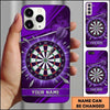 Maxcorners Darts Phone Case Single Arrow Hit Bullseye Geometric Stripes Smoke Clouds Hexagon Target Board Personalized Name Multi Options Cover (7 Colors)