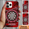 Maxcorners Darts Phone Case Single Arrow Hit Bullseye Geometric Stripes Smoke Clouds Hexagon Target Board Personalized Name Multi Options Cover (7 Colors)
