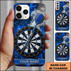 Maxcorners Darts Phone Case Steel Tip Arrow Bullseye Water Drops Camo Pattern Hexagon Mesh Target Board Personalized Name Multi Options Cover (7 Colors)