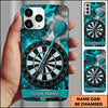 Maxcorners Darts Phone Case Steel Tip Arrow Bullseye Water Drops Camo Pattern Hexagon Mesh Target Board Personalized Name Multi Options Cover (7 Colors)