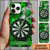 Maxcorners Darts Phone Case Steel Tip Arrow Bullseye Water Drops Camo Pattern Hexagon Mesh Target Board Personalized Name Multi Options Cover (7 Colors)