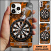 Maxcorners Darts Phone Case Steel Tip Arrow Bullseye Water Drops Camo Pattern Hexagon Mesh Target Board Personalized Name Multi Options Cover (7 Colors)