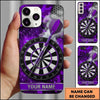 Maxcorners Darts Phone Case Steel Tip Arrow Bullseye Water Drops Camo Pattern Hexagon Mesh Target Board Personalized Name Multi Options Cover (7 Colors)