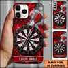 Maxcorners Darts Phone Case Steel Tip Arrow Bullseye Water Drops Camo Pattern Hexagon Mesh Target Board Personalized Name Multi Options Cover (7 Colors)
