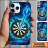 Maxcorners Darts Phone Case Steel Tip Arrow Hit Bullseye Fiery Smoke Explosive Rocks Hexagon Pattern Personalized Name Multi Options Cover (7 Colors)