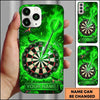 Maxcorners Darts Phone Case Steel Tip Arrow Hit Bullseye Fiery Smoke Explosive Rocks Hexagon Pattern Personalized Name Multi Options Cover (7 Colors)