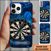 Maxcorners Darts Phone Case Pixel Digital Camouflage Pattern Cracked Concrete Wall Target Board Personalized Name Multi Options Cover (7 Colors)