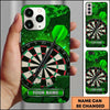 Maxcorners Darts Phone Case Pixel Digital Camouflage Pattern Cracked Concrete Wall Target Board Personalized Name Multi Options Cover (7 Colors)
