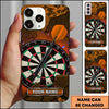 Maxcorners Darts Phone Case Pixel Digital Camouflage Pattern Cracked Concrete Wall Target Board Personalized Name Multi Options Cover (7 Colors)