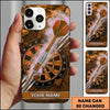 Maxcorners Darts Phone Case Camo Steel Arrow Hit Bullseye Smoke Clouds Metallic Plate Target Board Personalized Name Multi Options Cover (7 Colors)