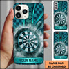 Maxcorners Darts Phone Case Checkerboard Pattern Hexagon Grid Smoke Blast Steel Arrow Target Board Personalized Name Multi Options Cover (7 Colors)
