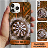 Maxcorners Darts Phone Case Checkerboard Pattern Hexagon Grid Smoke Blast Steel Arrow Target Board Personalized Name Multi Options Cover (7 Colors)