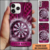 Maxcorners Darts Phone Case Checkerboard Pattern Hexagon Grid Smoke Blast Steel Arrow Target Board Personalized Name Multi Options Cover (7 Colors)