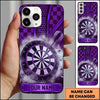 Maxcorners Darts Phone Case Checkerboard Pattern Hexagon Grid Smoke Blast Steel Arrow Target Board Personalized Name Multi Options Cover (7 Colors)