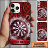 Maxcorners Darts Phone Case Checkerboard Pattern Hexagon Grid Smoke Blast Steel Arrow Target Board Personalized Name Multi Options Cover (7 Colors)