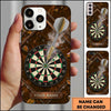 Maxcorners Darts Phone Case Marble Texture Geometry Lines Steel Arrow Hit Bullseye Smoke Clouds Personalized Name Multi Options Cover (7 Colors)