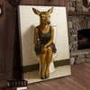 Maxcorners Funny Doe Canvas Wall Art – Hilarious Bathroom Humor Decor – Rustic Cabin Lodge Gag Gift