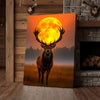 Maxcorners Majestic Elk Full Moon Canvas Wall Art – Hunting Cabin Decor Gift for Hunters