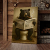 Maxcorners Funny Bear Newspaper Bathroom Canvas Wall Art – Wildlife Animal Poster - Unique Gift for Dad, Hunters & Outdoorsmen
