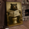 Maxcorners Funny Bear Newspaper Bathroom Canvas Wall Art – Wildlife Animal Poster - Unique Gift for Dad, Hunters & Outdoorsmen