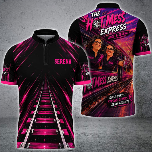 Maxcorners Hot Mess Express Customized Name Darts Shirts For Angela