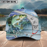 Maxcorners Fishing Personalized Classic 3D Cap (Large Mouth Bass, Walleye, Stripped Bass, Trout, Catfish, Crappie, Salmon, Pike)