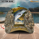 Maxcorners Fishing Leather Pattern Personalized Classic 3D Cap (Large Mouth Bass, Walleye, Stripped Bass, Trout, Catfish, Crappie, Salmon, Pike)