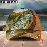 Maxcorners Fishing Leather Pattern Personalized Classic 3D Cap (Large Mouth Bass, Walleye, Stripped Bass, Trout, Catfish, Crappie, Salmon, Bluegill)