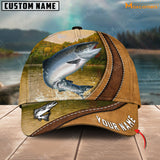 Maxcorners Fishing Leather Pattern Personalized Classic 3D Cap (Large Mouth Bass, Walleye, Stripped Bass, Trout, Catfish, Crappie, Salmon, Bluegill)