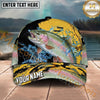 Maxcorners Fishing Gold Splash Camo Bold Catch Personalized Name 3D Cap (12 Fish Species)