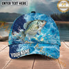 Maxcorners Fishing Ocean Wave Splash Personalized Name 3D Cap (12 Fish Species)