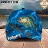 Maxcorners Fishing Storm Lightning Trophy Catch Personalized Name 3D Cap (12 Fish Species)