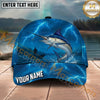Maxcorners Fishing Storm Lightning Trophy Catch Personalized Name 3D Cap (12 Fish Species)