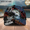 Maxcorners Fishing Lure Strike Geometric Stripe Personalized Name 3D Cap (12 Fish Species)