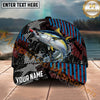 Maxcorners Fishing Lure Strike Geometric Stripe Personalized Name 3D Cap (12 Fish Species)