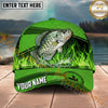 Maxcorners Fishing Neon Flame Scale Splash Personalized Name 3D Cap (12 Fish Species)