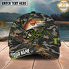 Maxcorners Fishing Camo Reel Legend Graffiti Splash Personalized Name 3D Cap (12 Fish Species)