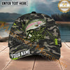 Maxcorners Fishing Camo Reel Legend Graffiti Splash Personalized Name 3D Cap (12 Fish Species)