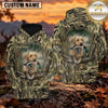 Maxcorners Woodland Camouflage Duck Hunting Dog Personalized Name 3D Hoodie (8 Hunting Dog Options)