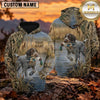 Maxcorners Waterfowl Retrieval Scene Duck Hunting Personalized Name 3D Hoodie (8 Hunting Dog Options)