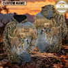 Maxcorners Waterfowl Retrieval Scene Duck Hunting Personalized Name 3D Hoodie (8 Hunting Dog Options)