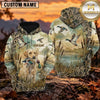 Maxcorners Flying Waterfowl Marsh Camouflage Duck Hunting Personalized Name 3D Hoodie (8 Hunting Dog Options)