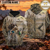 Maxcorners Natural Reed Grass Duck Hunting Personalized Name 3D Hoodie (8 Hunting Dog Options)