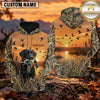 Maxcorners Orange Sunset Flying Ducks Duck Hunting Personalized Name 3D Hoodie (8 Hunting Dog Options)