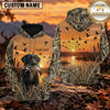 Maxcorners Orange Sunset Flying Ducks Duck Hunting Personalized Name 3D Hoodie (8 Hunting Dog Options)