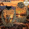 Maxcorners Orange Sunset Flying Ducks Duck Hunting Personalized Name 3D Hoodie (8 Hunting Dog Options)