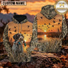 Maxcorners Orange Sunset Flying Ducks Duck Hunting Personalized Name 3D Hoodie (8 Hunting Dog Options)