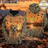 Maxcorners Orange Sunset Flying Ducks Duck Hunting Personalized Name 3D Hoodie (8 Hunting Dog Options)