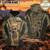 Maxcorners Geometric Marsh Camouflage Duck Hunting Personalized Name 3D Hoodie (8 Hunting Dog Options)